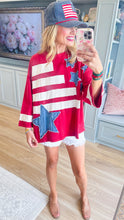 Red Flag Patchwork Top