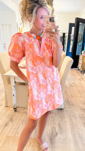 Peach Mix Floral Jacquard Shift Dress