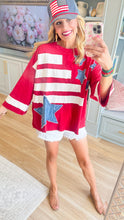 Red Flag Patchwork Top