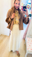 Cream Sequin Maxi Skirt
