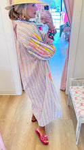 Rainbow Multi Print Embroidered Maxi Dress