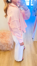 Pink V-Neck French Terry Sweatshirt