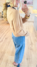 THML Beige Contrast Cardigan