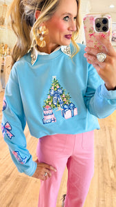 Blue Toile Ornament Sweatshirt
