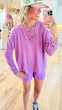 Light Plum Long Sleeve Short Set