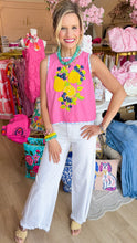Pink Lemon Contrast Stripe Top