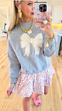 Deal of the day Grey Patch Bow Sweatshirt