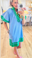 Green Colorblock Pullover Mini Dress