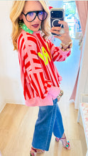 Pink and Red Striped Merry Sweatshirt