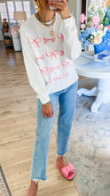 White and Pink Bow Coquette Club Sweatshirt