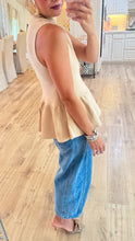 Latte Peplum Top