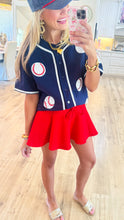 Navy Sequin Baseball Top