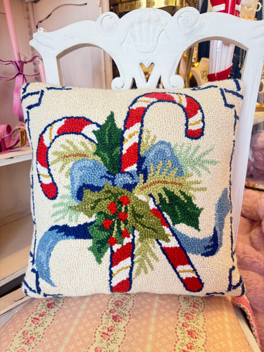 Blue Candy Cane Pillow