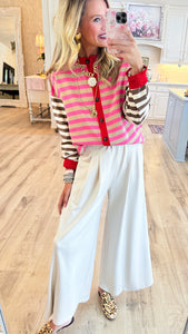 Cream Wide Leg Pants