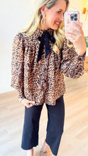 Leopard Button Up Tie Top