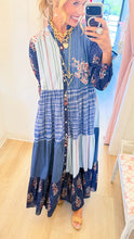 Blue Multi Patchwork Maxi Dress