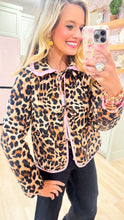 Leopard Print Quilted Pink Contrast Jacket