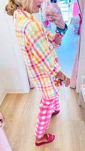 Pink Multi Gingham Embroidered Button Up