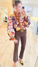Ecru Floral Print Long Sleeve Top