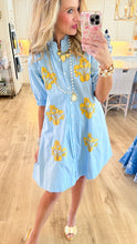 Uncle Frank Blue Embroidered Detail Dress