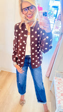 Brown and Pink Polka Dot Cardigan