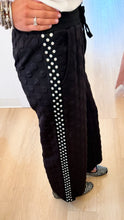 Black Jacquard Polka Dot Pants