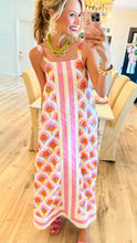 Pink Multi Flower Motif Printed Midi Dress