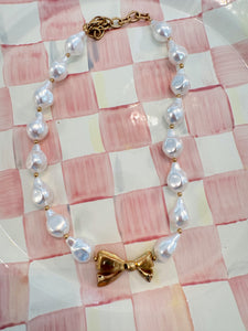 Pearl Bow Necklace