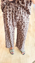 Brown Leopard Wide Leg Pant Set