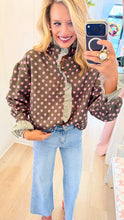 Green and Pink Polka Dot Ruffle Top