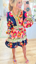 Navy Multi Floral Printed Mini Dress