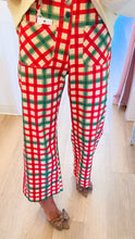 Red and Green Gingham Wide Leg Pants