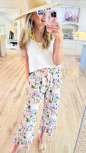 Pale Rose Floral Ruffle Bottom Pants
