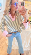 Striped Pink Contrast Top