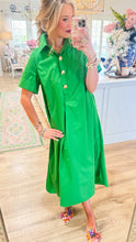 Green Short Sleeve Midi Dress