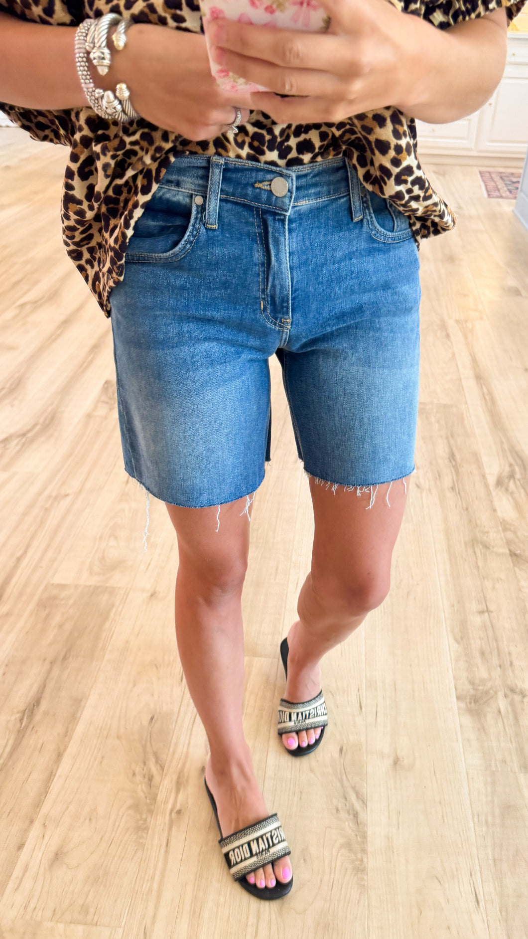 Medium Denim Mom Shorts
