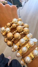 Matte Gold Beaded Bracelet Set of 2