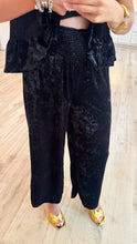 Black Velvet Ruffle Pant Set