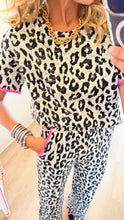 Animal Print Pink Contrast Pant Set