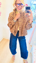 Camel Tiger Print Suede Jacket
