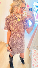 Animal Print Suede Shift Dress