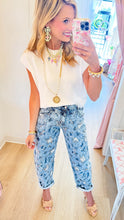 Floral Sequin Barrel Jeans