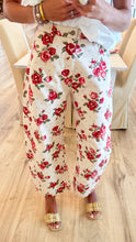 Rose Printed Twill Barrel Pants