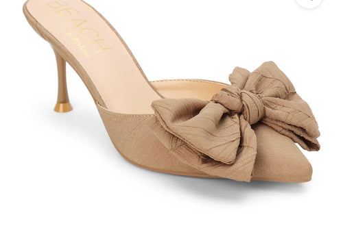 Taupe Bow Heels
