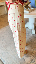 Cream and Red Polka Dot Barrell Jeans