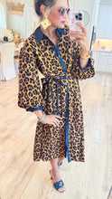 Leopard Contrast Button Down Midi Dress