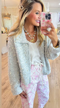 Light Grey Pearl Embellished Sweater Cardigan