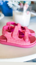 Pink Tweed Platform Sandal
