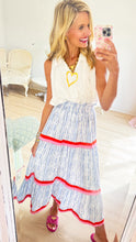 THML Blue Stripe Tiered Skirt
