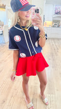 Navy Sequin Baseball Top